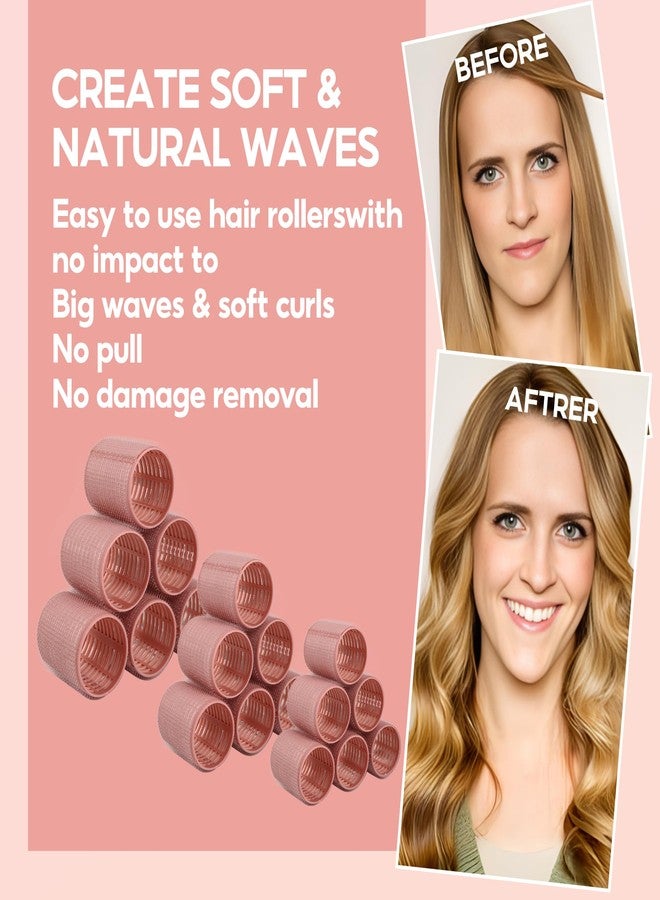 Goodofferplace 18 pcs Thermal Hair Rollers,Ceramic Thermal Hair Rollers Curlers for Blowout Look Long Hair Volume,Jumbo Self Grip Rollers Hair Curlers for Long Short for Women(Pink) - Image 3